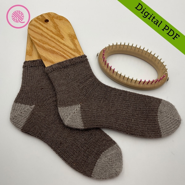 Loom Knit Basic Toe-Up Socks
