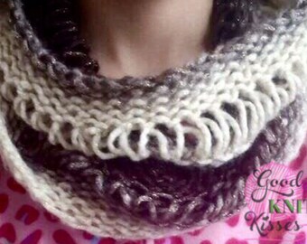 Loom Knit Drop Stitch Cowl | Spring Vine Cowl PATTERN