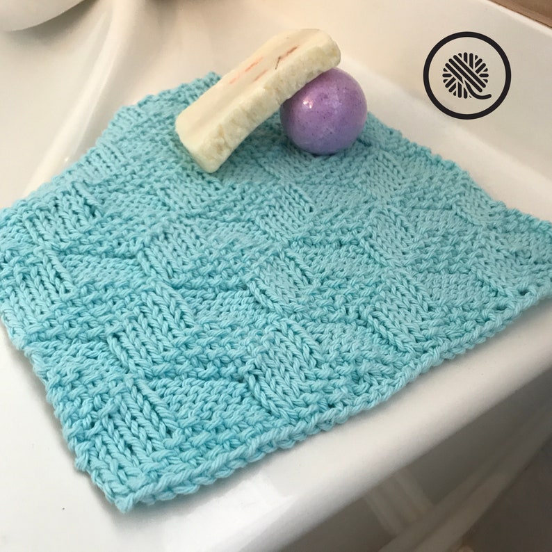 Loom Knit Tumbling Moss Blocks Washcloth Etsy