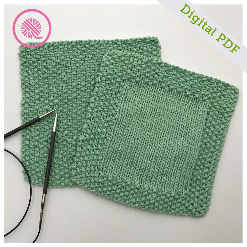 Needle Knit Seed Stitch Washcloth 4-in1 Pattern image 5
