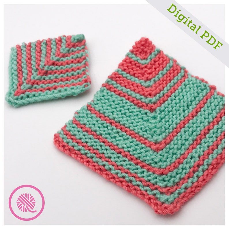 Loom Knit Striped Mitered Square Etsy