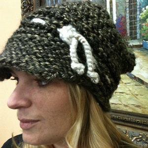 Loom Knit Newsboy PATTERN. Slouchy Newsboy Hat non-slouchy included all sizes image 1