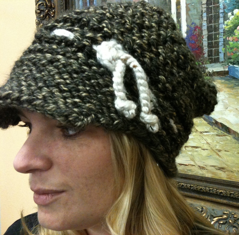 Loom Knit Newsboy PATTERN. Slouchy Newsboy Hat non-slouchy included all sizes image 1