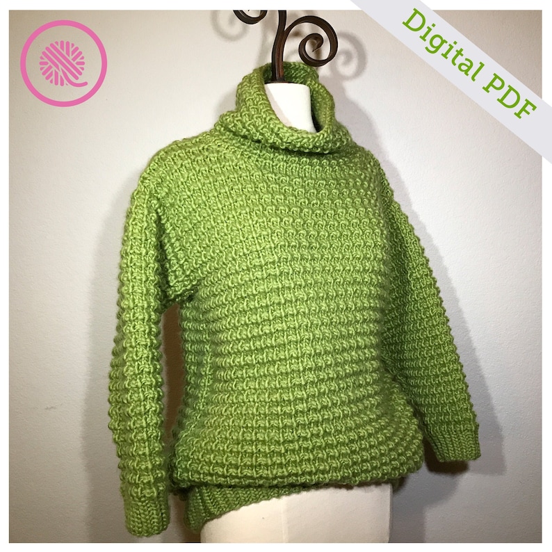 Loom Knit Easy Going Pullover Sweater Etsy
