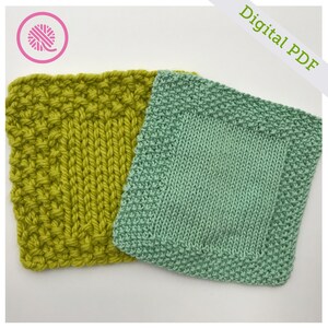 Needle Knit Seed Stitch Washcloth 4-in1 Pattern image 3