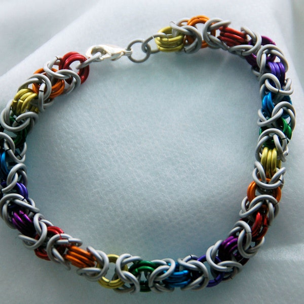 Rainbow byzantine bracelet