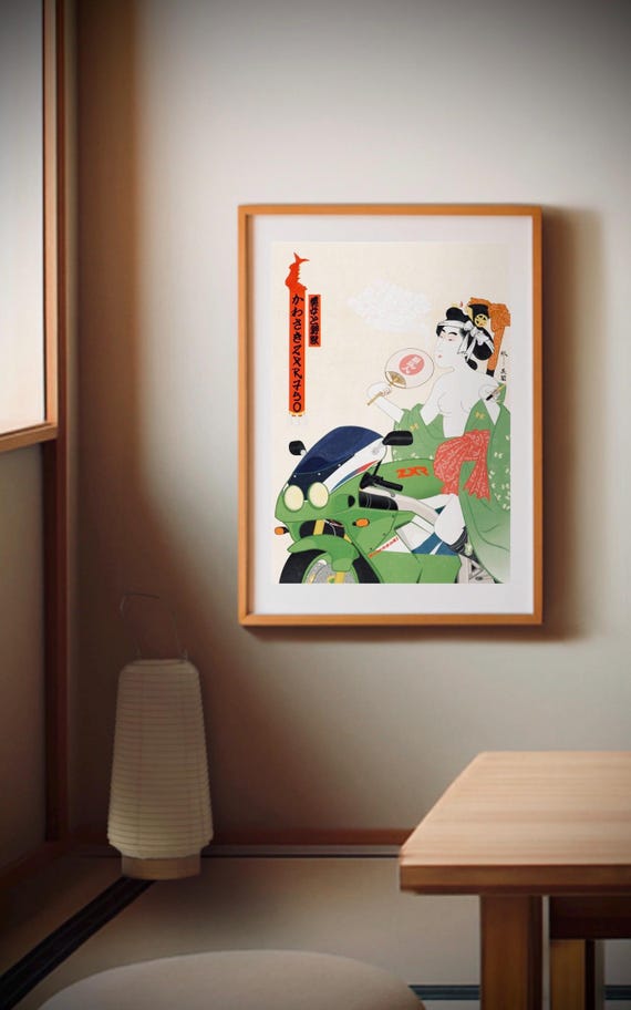 Print - Japanese Print - “beauty and the Beast” - Etsy Israel