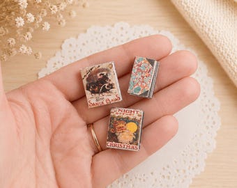 One Inch Scale Christmas Dollhouse Books – Printable PDF Sheet (4 Mini Books)