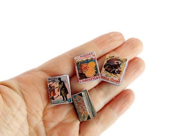 One Inch Scale Christmas Dollhouse Books – Printable PDF Sheet (4 Mini Books)