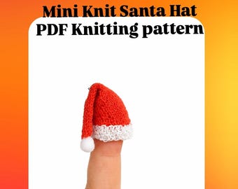 Mini Knit Santa Hat Pattern – 1:12 Scale Dollhouse Miniature (PDF)
