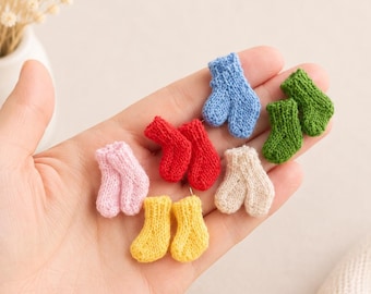 Handmade Miniature Doll Socks – 1:12 Scale Dollhouse Accessory
