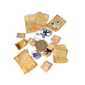 Old Dollhouse Miniature Printable Vintage Letters and Envelopes DIY Kit ...