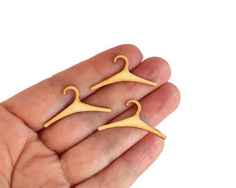 Adorable Dollhouse Miniature Wooden Hangers - Perfect for Displaying Tiny Clothes!