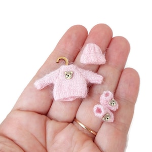 Dollhouse Miniature Baby Jumper and Hat Nursery Set