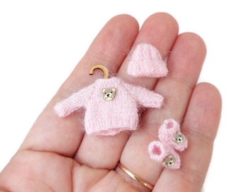 Dollhouse Miniature Baby Jumper and Hat Nursery Set