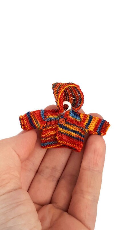 MINIATURE DOLLHOUSE Giacca da uomo con cappello e sciarpa