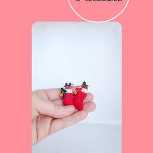 Miniature Christmas Stocking PDF Knitting pattern Dollhouse DIY