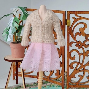 Charming 1/12th scale Dollhouse Miniature Cardigan- Fashion for Dolls