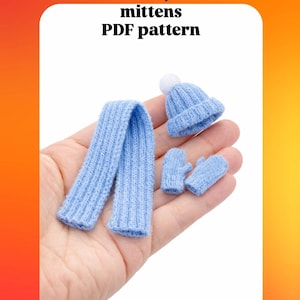 Breipatroon poppenhuismuts, sjaal en wanten – schaal 1:12 (pdf-download)