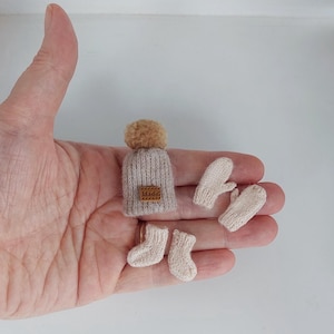 Puppenhaus Miniatur Mütze, Handschuhe und Socken Puppenkleidung