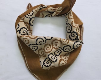 Organic Boho Hand Block Print Cotton Bandana Scarf Headband