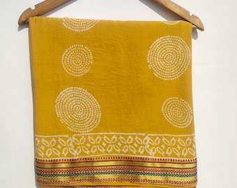 Handmade Indian Block Print Sarong Zari Sarong Beach Cover-Up Gift for Her