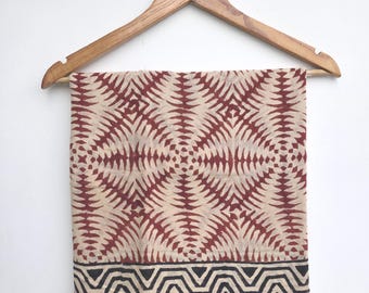 Hand Block Print Zari Cotton Sarong Organic Beach Wrap Cover-Up