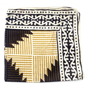 Handmade Cotton Block Print Bandana: Boho Scarf Headband