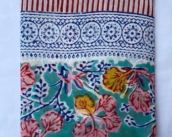 Hand Block Print Cotton Sarong: Indian Summer Beach Pareo Scarf