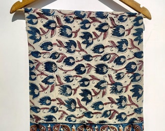 Hand Block Floral Cotton Sarong, Beach Cover Up