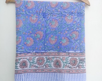 Hand Block Print Cotton Sarong Boho Beach Wrap Organic Cotton Scarf