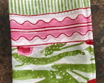 Hand Block Print Cotton Sarong: Voile Beach Wrap, Summer Pareo