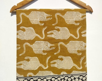 100 % Cotton Tiger Printed Sarong Boho Decorative Summer Beach Cover-Up