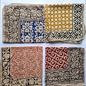 Organic Cotton Paisley Bandana Scarf Set: Hand Block Print, Natural Dyes