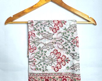 Hand Block Print Cotton Sarong: Indian Beach Pareo Scarf