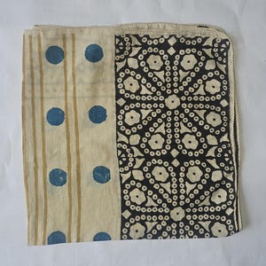 Hand Block Printed Cotton Bandana: Boho Head Wrap Scarf