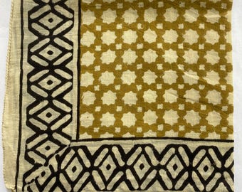 Hand Block Printed Organic Cotton Bandana: Vibrant Boho Scarf