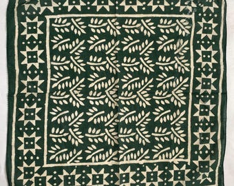 Pañuelo de algodón orgánico con estampado paisley: Estampado a mano en bloque, tintes naturales