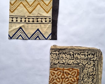 Zestaw bandany z bawełny organicznej, wzór paisley, szalik z nadrukiem blokowym, żywe kolory
