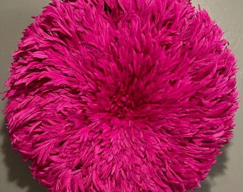 Solid Hot Pink juju hat above bed · Fuchsia interior decor · dark pink wall hanging art · magenta juju hat girl decor gift boho bedroom