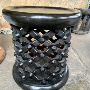 original Hand carved African stool,  Bamileke side table, coffee table, senufo stool, wooden stool, interior home decor stool, antique gift