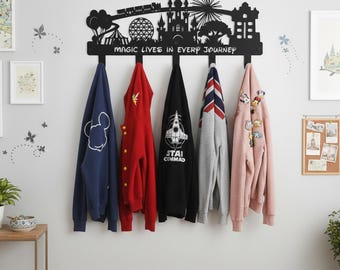 Disney Towel Wall Hook Rack,Magic Entry Coat Hook Rack,Disney Wall Hook Home Decor,Castle Home Coat Hook Rack,Magic Metal Wall Coat Rack