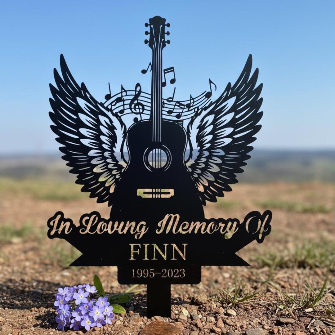 Plaque Notes Personalized in Loving Memory Garden Stake,custom Musician Loss ...