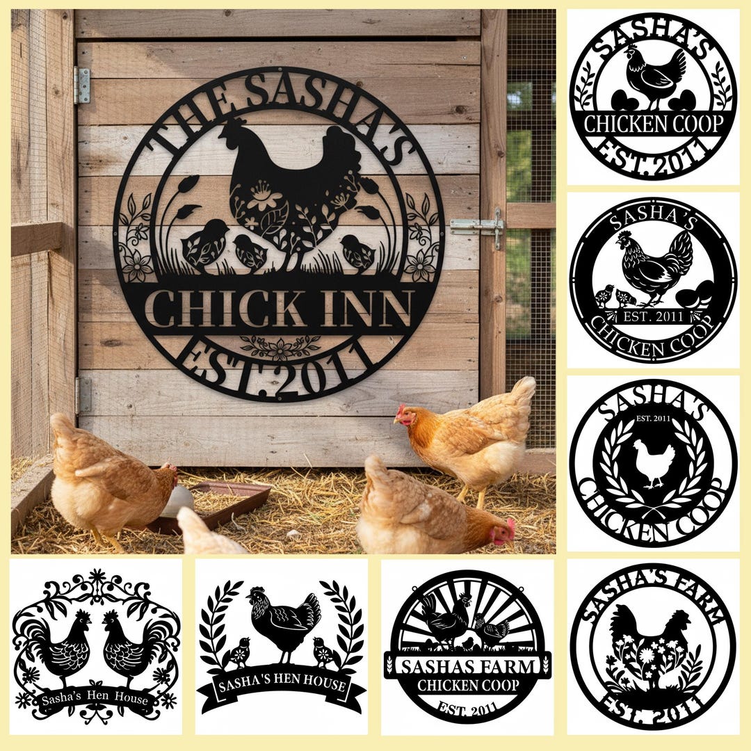 Chicken Yield Sign Custom Metal Chicken Run Sign,personalized Farm Coop Sign,chicken Art ...