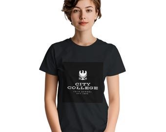 École technique City College | -shirt universitaire pour femme | T-shirt en coton épais | Disponible en 12 couleurs