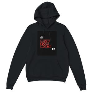 Know Your Worth | Motivational Design Hoodie for Women | Heavy Blend Hooded Sweatshirt |Available in 10 Colors