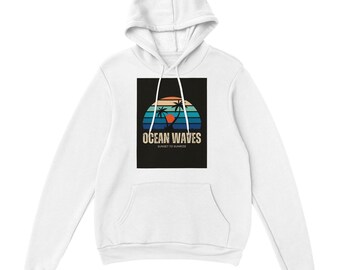Ocean Waves Sunset to Sunrise | Tropical Design Hoodie for Women | Heavy Blend Hooded Sweatshirt |Available in 8 Colors