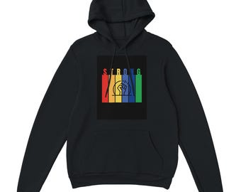 Felpa con cappuccio da uomo dal design forte e audace con pugno di forza colorato / Felpa con cappuccio in tessuto pesante / Disponibile in 10 colori