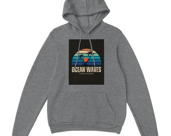 Ocean Waves Sunset to Sunrise | Tropical Design Hoodie for Men | Heavy Blend Hooded Sweatshirt |Available in 9 Colors