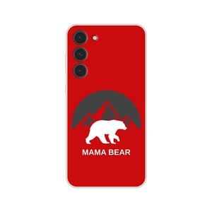 Mama Bear rood telefoonhoesje | Flexi-telefooncover: transparant en schokbestendig | Compatibel met Samsung